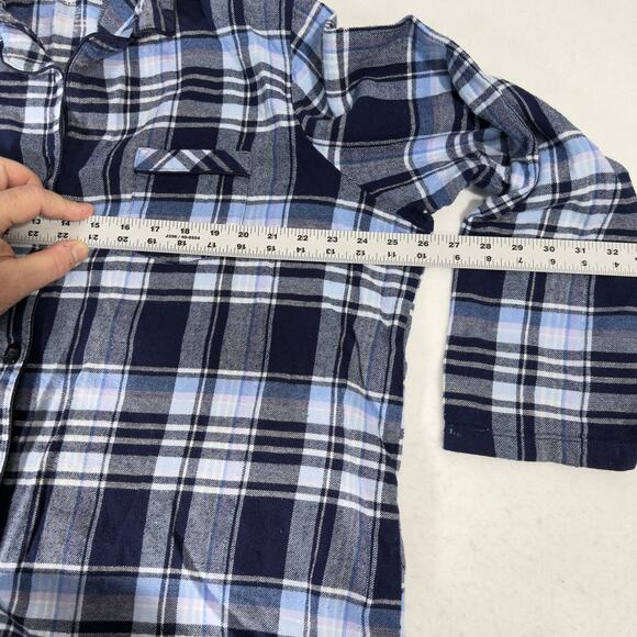 Croft & Barrow 2 pc Flannel Pajamas Woman XXL Button Top Drawstring Elas Waist - Picture 7 of 16